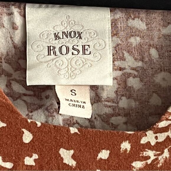 Women's Knox Rose Burnt Orange and Cream Speckled Floral Dress - Picture 7 of 7